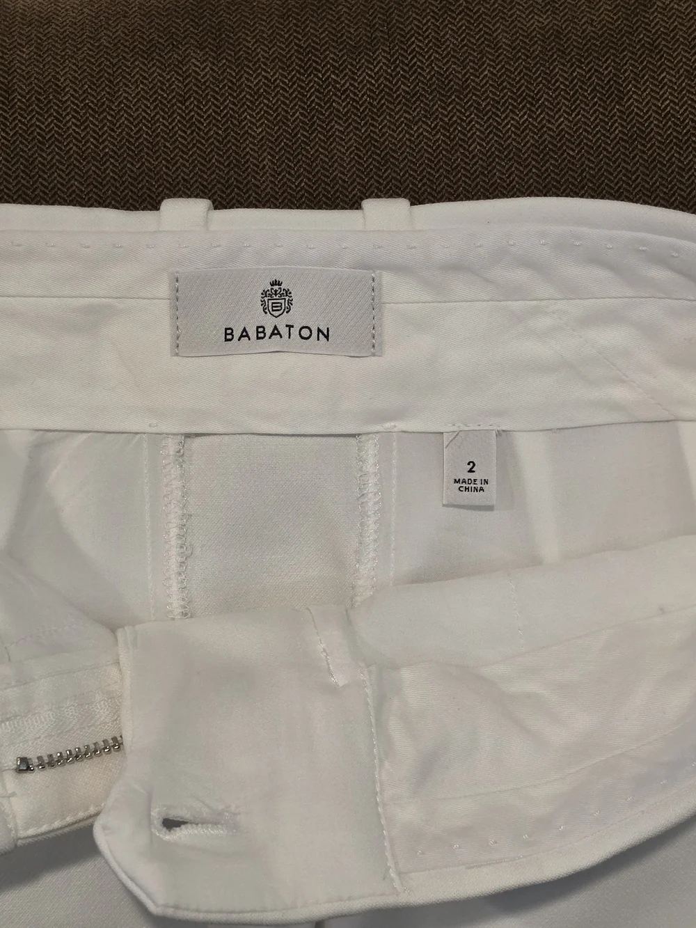 Babaton Ivory High-Waist Mini Skirt